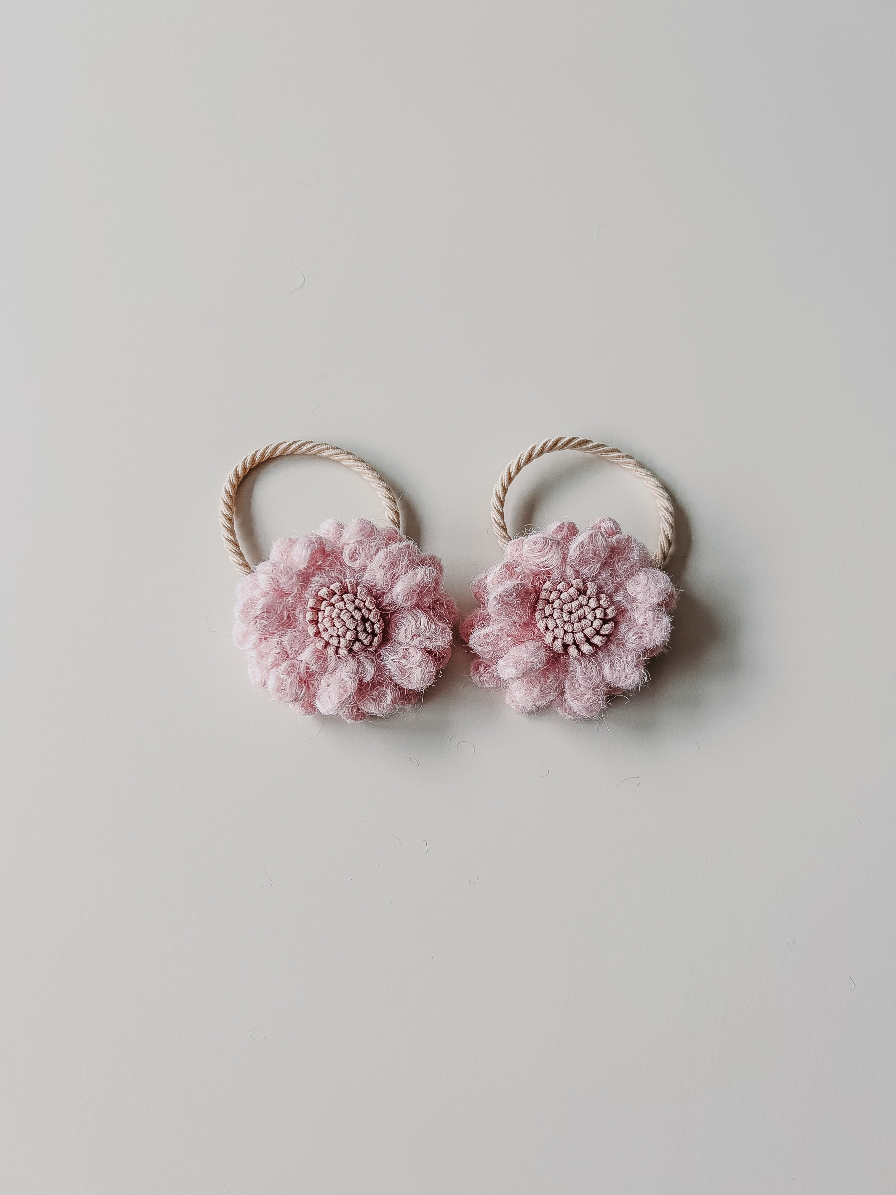 Haarelastiek - Wool flower mix & match