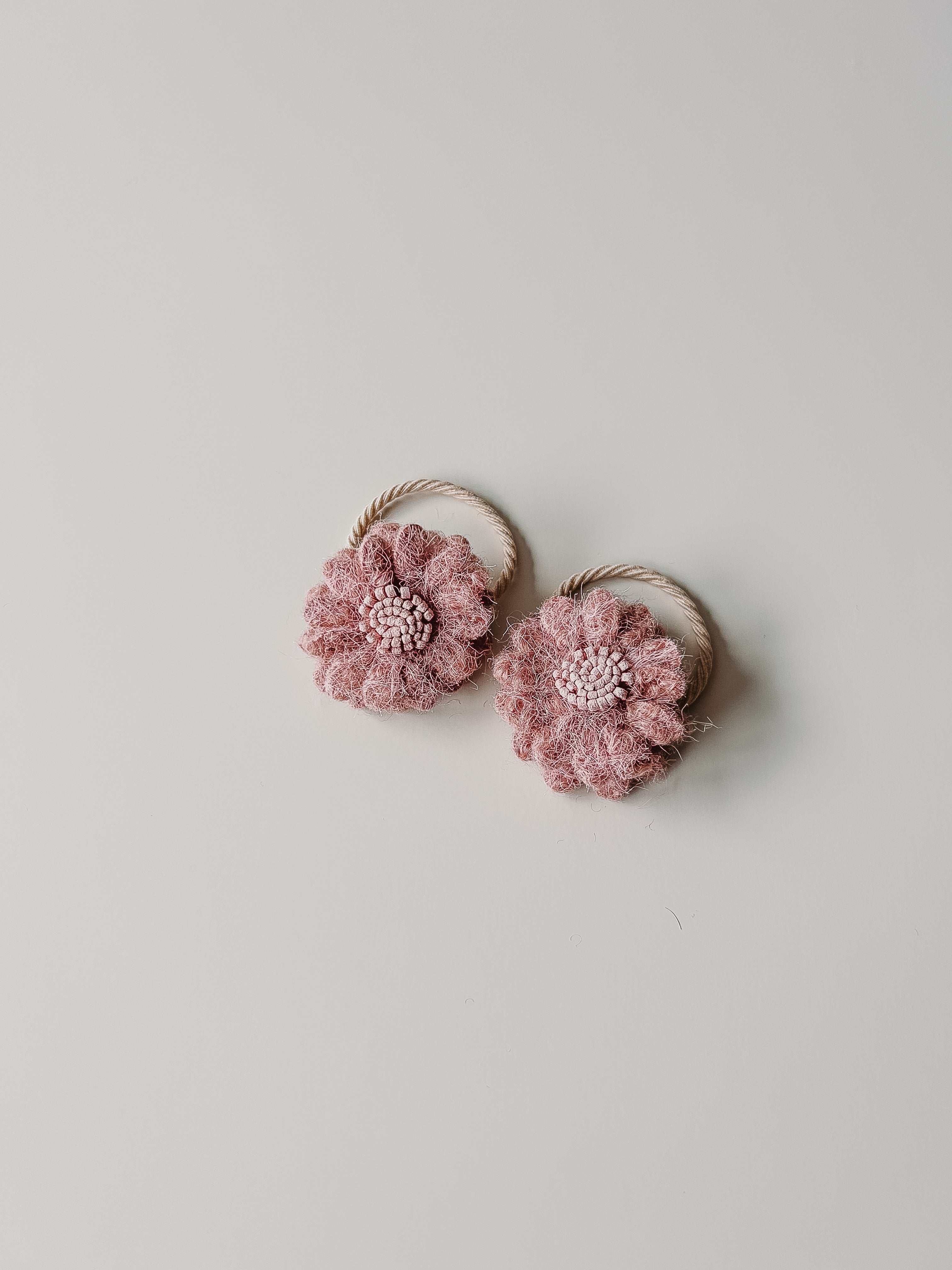 Haarelastiek - Wool flower mix & match