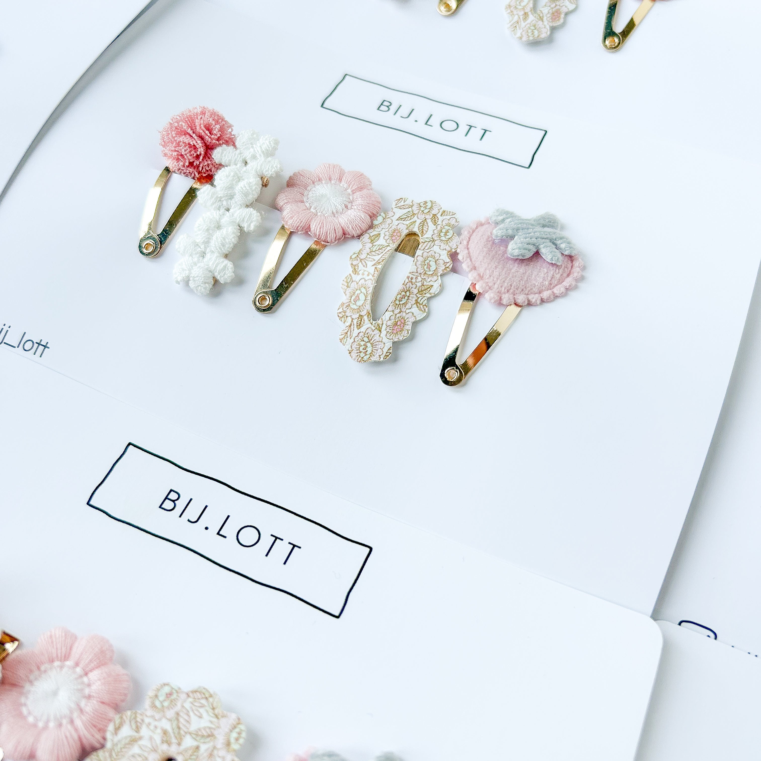 Gemixt haarsetje - Berry pink