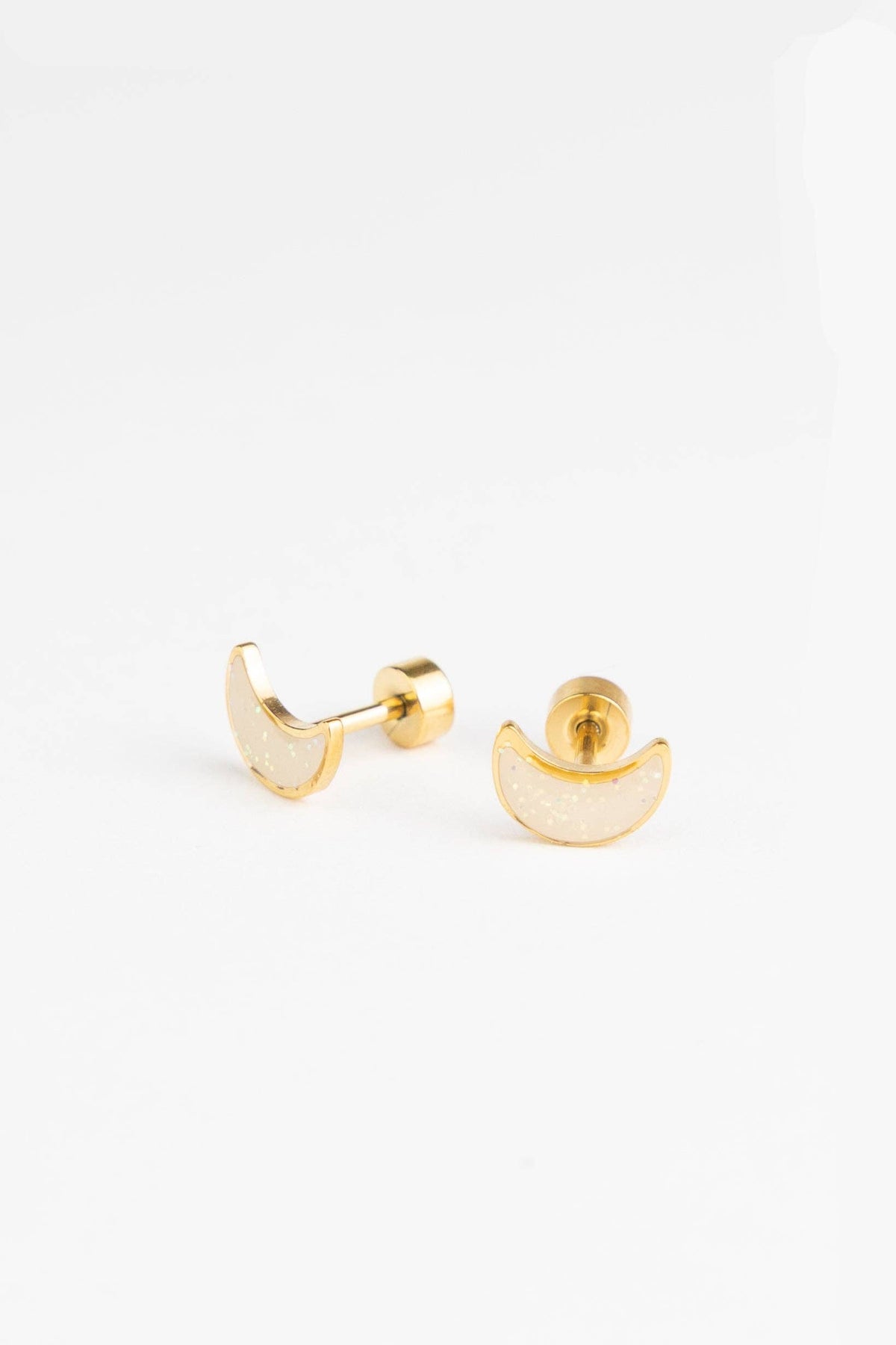 Studs Oorbellen - Glanzende Maan