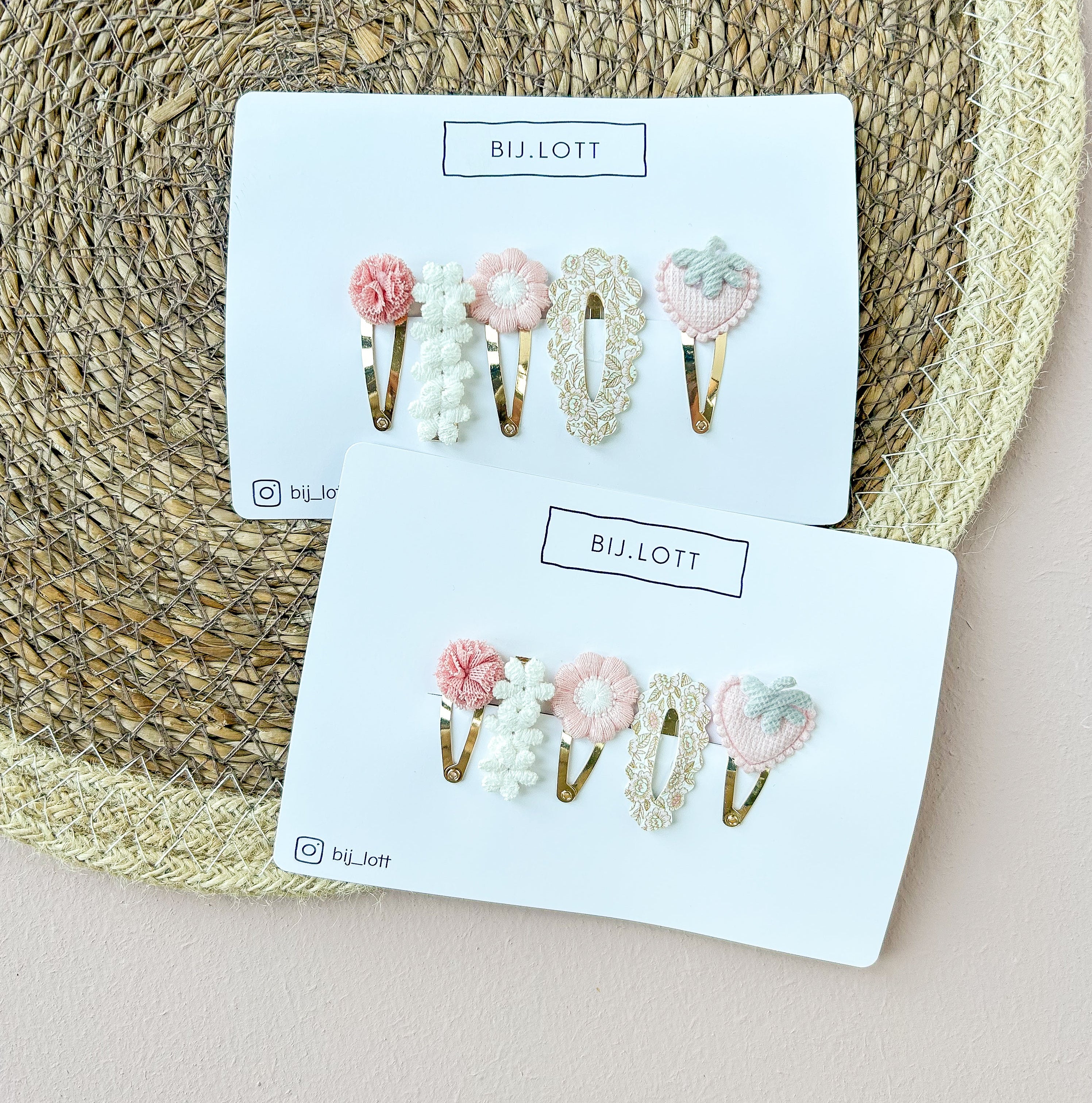 Gemixt haarsetje - Berry pink