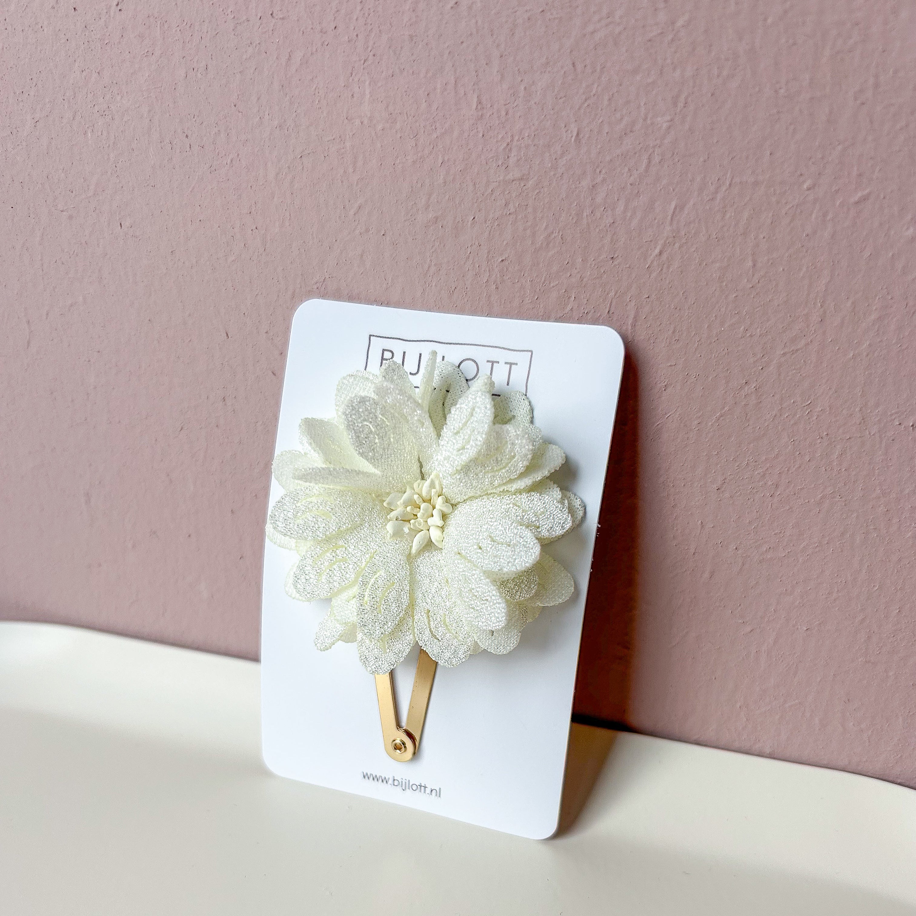 Klikklak haarspeldje - Blossom white