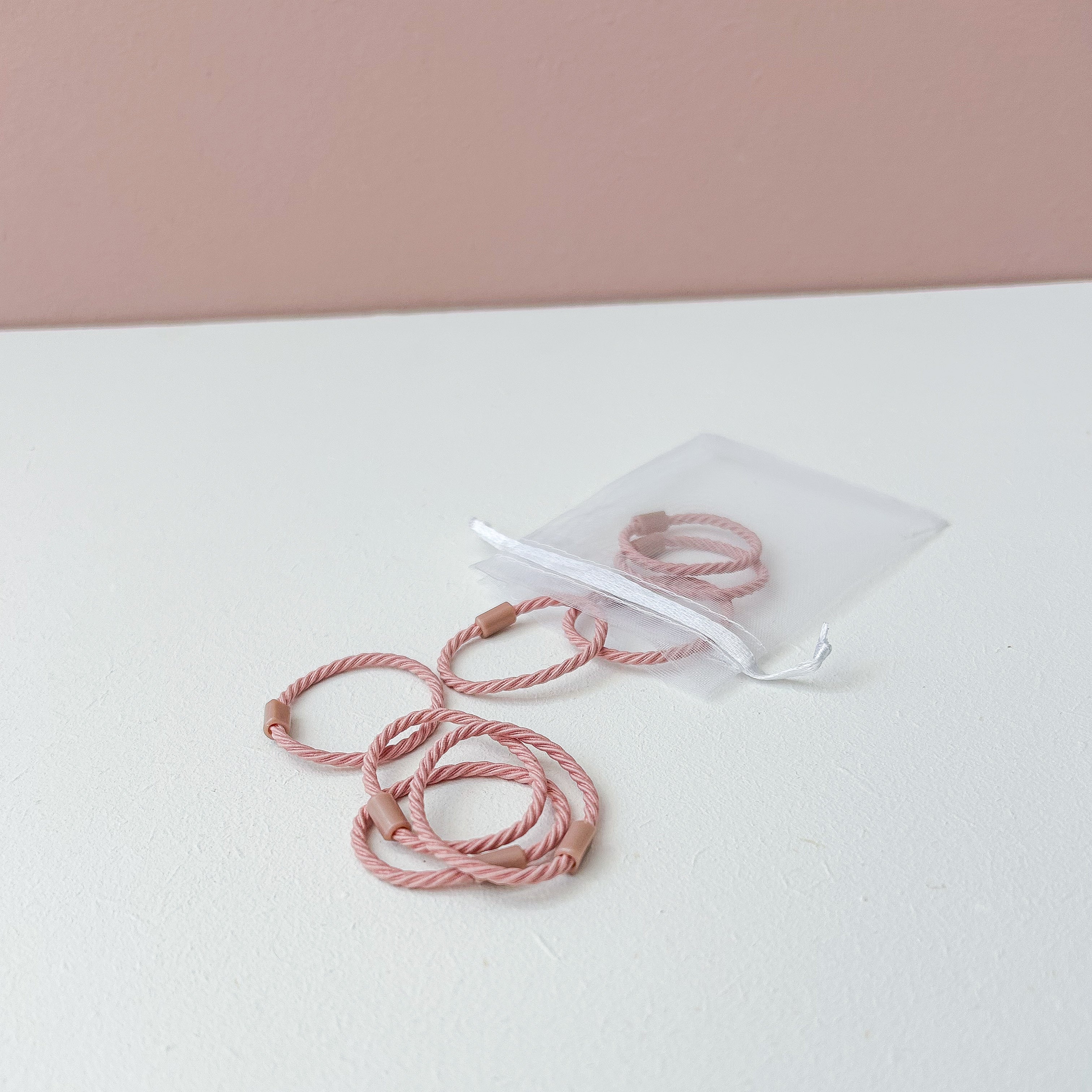 Haarelastiekjes - Setje donkerroze