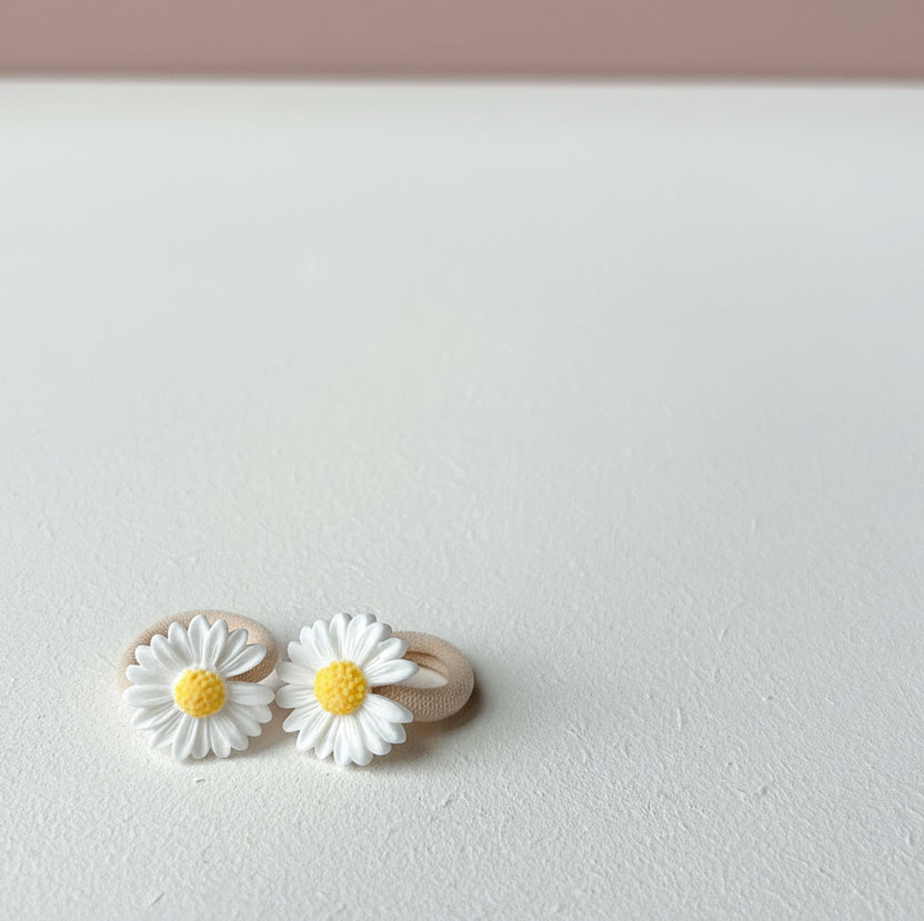 Haarelastiekjes - Daisy wit