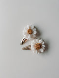 Duo klikklak setje - Wool flower white