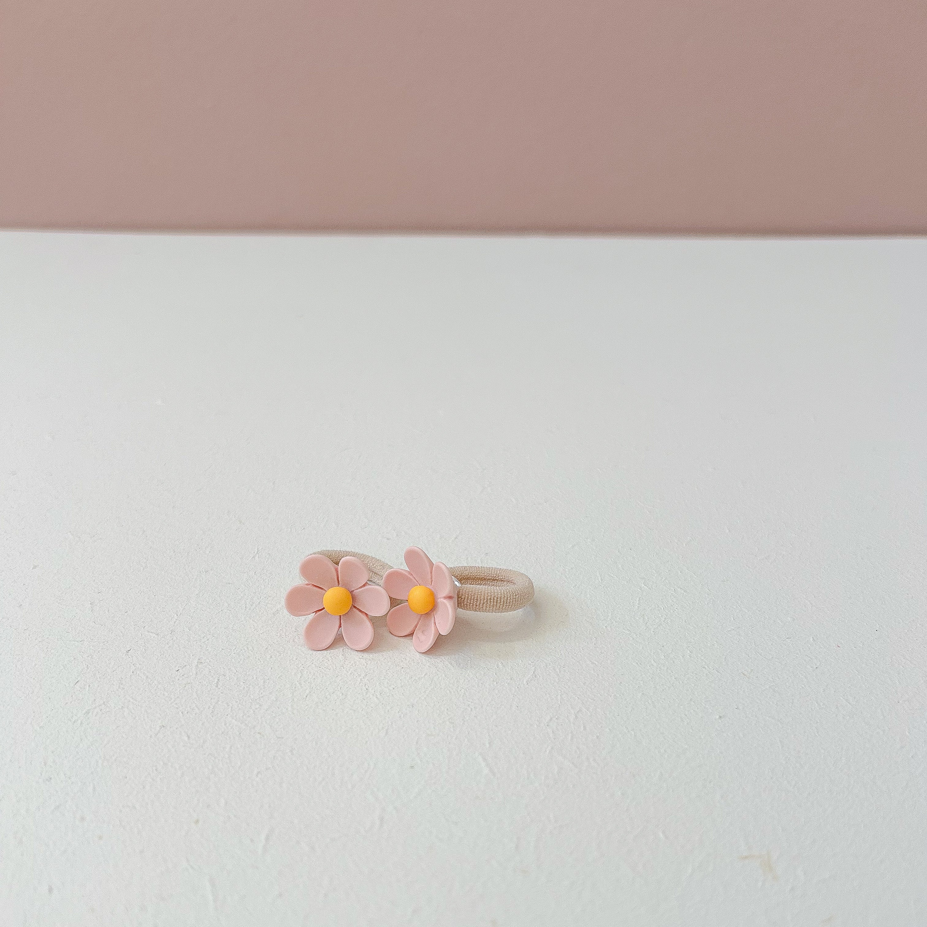 Haarelastiekjes - Bloem roze